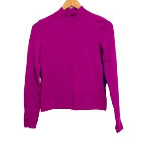 Dana Buchman Fuschia Long Sleeve Mock Neck Top
